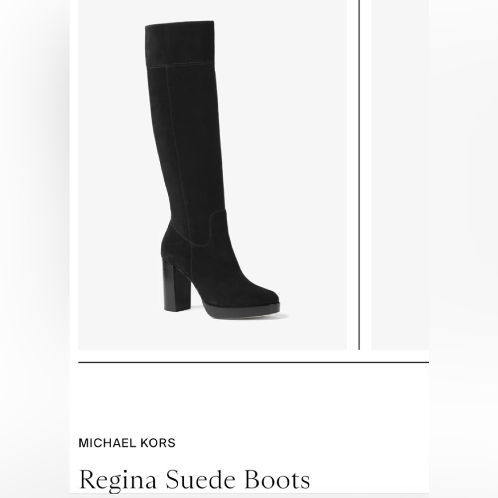 Michael Kors Regina black suede platform boots - Picture 2 of 12